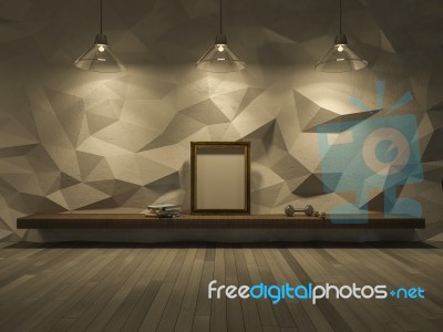 3ds Interior Polygon Wall Stock Photo