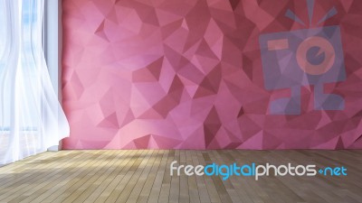 3ds Interior Polygon Wall Stock Photo