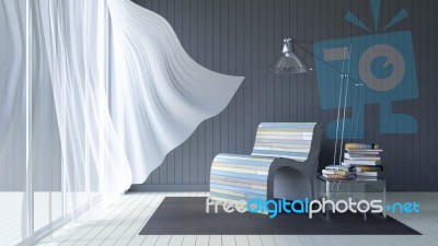 3ds Living Room Stock Image