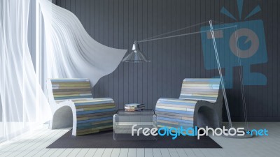 3ds Living Room Stock Image