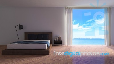 3ds Rendered Image Of Seaside Room Stock Photo