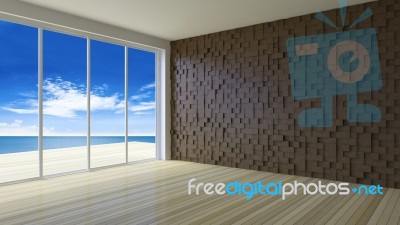 3ds Rendered Image Of Seaside Room Stock Photo