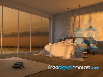 3ds Seaside Room Stock Image