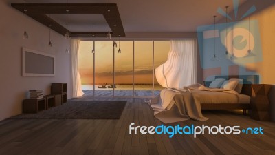 3ds Seaside Room Stock Image