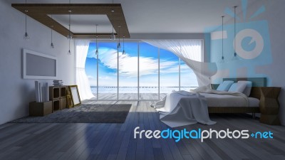 3ds Seaside Room Stock Image