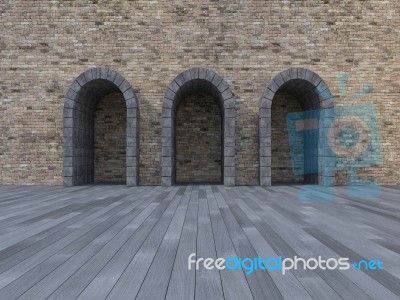 3ds Stone Arch Door Stock Photo