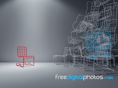 3ds Wire Chair Stock Image