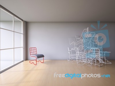 3ds Wire Chair Stock Image