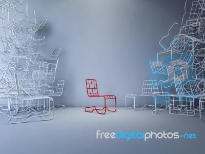 3ds Wire Chair Stock Image