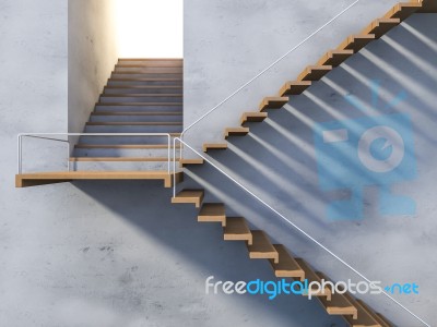 3ds Wooden Stair Stock Image