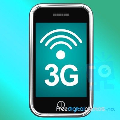 3G On Mobile Screen Stock Image