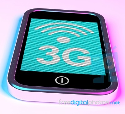 3G On Mobile Screen Stock Image