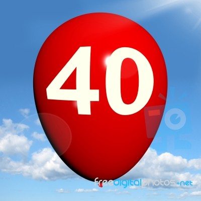 40 Balloon Shows Fortieth Happy Birthday Celebration Stock Image