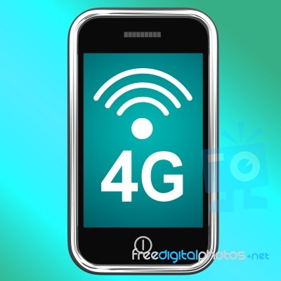 4g On Mobile Screen Stock Image