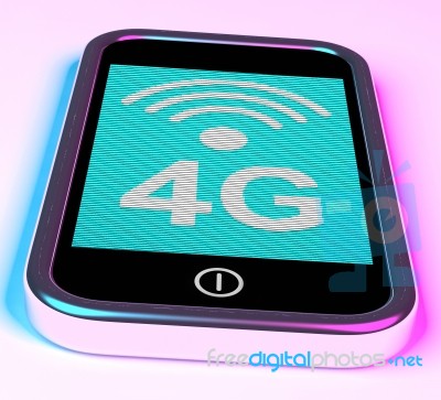 4G On Mobile Screen Stock Image