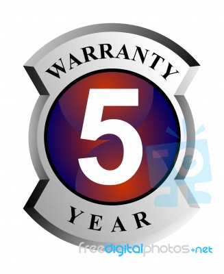 5 Year Warranty Shield Stock Image