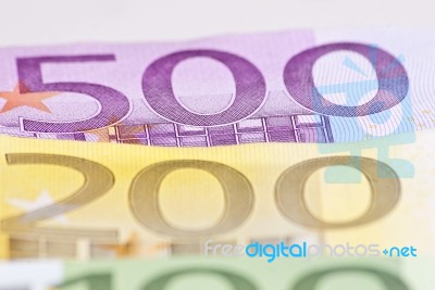 500 Euro Money Macro Stock Photo