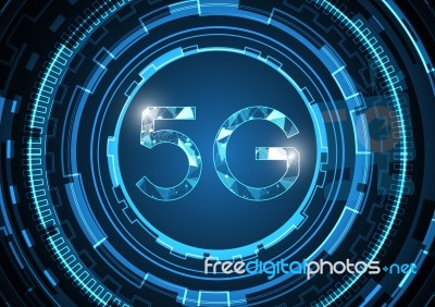 5g Communication Technology Abstract Circle Background Stock Image