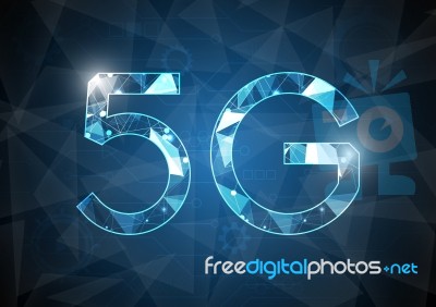 5g Communication Technology Abstract Polygon Background Stock Image