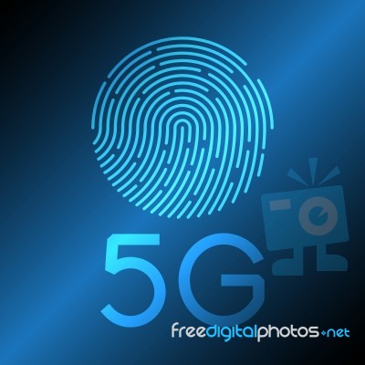 5g Communication Technology Fingerprint Stock Image