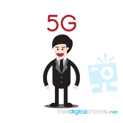 5g Communication Technology With Business Man Stock Image