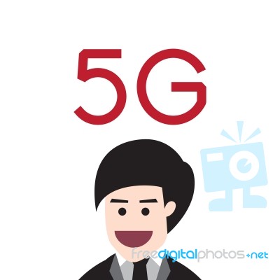 5g Communication Technology With Business Man Stock Image