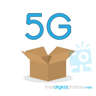 5g Communication Technology With Open Box Stock Image