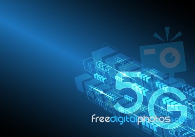 5g Technology Abstract Arrow Background Stock Image