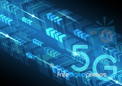 5g Technology Abstract Arrow Background Stock Image