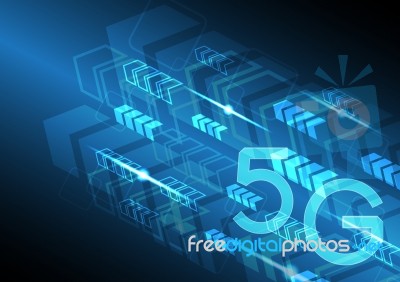 5g Technology Abstract Arrow Background Stock Image