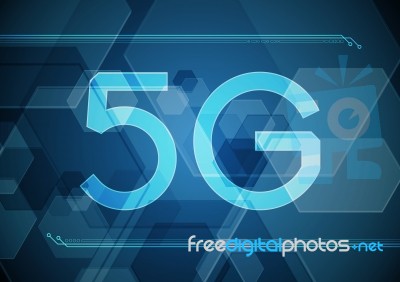 5g Technology Abstract Circle Hexagonal Background Stock Image