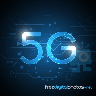 5g Technology Abstract Circuit Background Stock Image