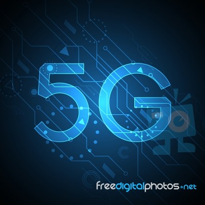 5g Technology Abstract Circuit Background Stock Image