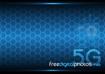 5g Technology Abstract Hexagonal Background Stock Image