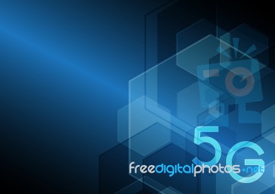 5g Technology Abstract Hexagonal Background Stock Image