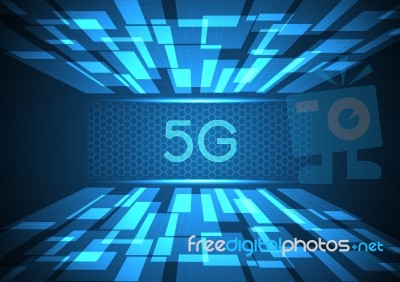 5g Technology Abstract Rectangle Background Stock Image