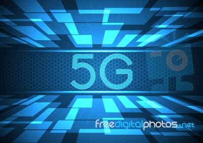 5g Technology Abstract Rectangle Background Stock Image