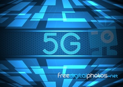 5g Technology Abstract Rectangle Background Stock Image