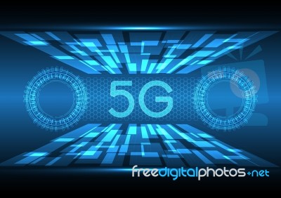 5g Technology Abstract Rectangle Background Stock Image