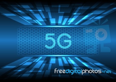 5g Technology Abstract Rectangle Background Stock Image