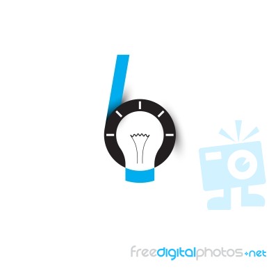 6-number Icon And Light Bulb Abstract Logo Design Template Stock Image