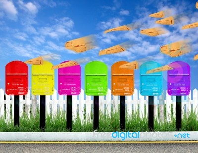 7 Color Postbox  Stock Image