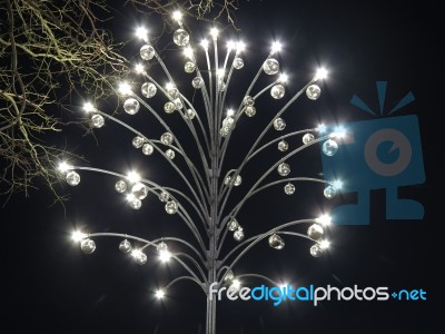 A Beautiful Lantern In The Night Stock Photo