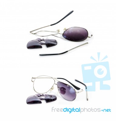 A Broken Sun Glass Stock Photo