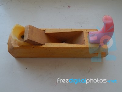 A Collection Of Planes For Carpentry Work On Wood Stock Photo