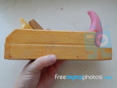 A Collection Of Planes For Carpentry Work On Wood Stock Photo