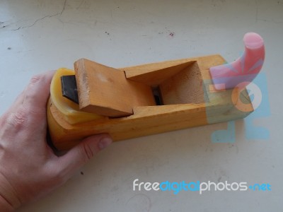 A Collection Of Planes For Carpentry Work On Wood Stock Photo