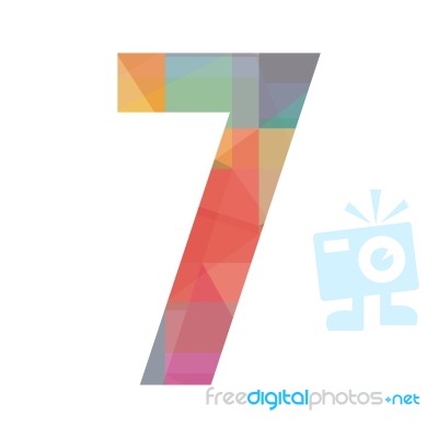 A Colorful Number Seven Stock Image