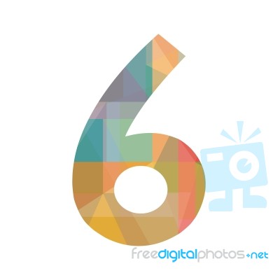 A Colorful Number Six Stock Image