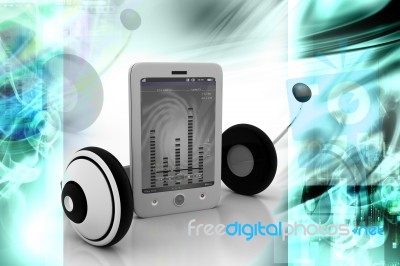 A Creative Cell Phone With Headphones Stock Image